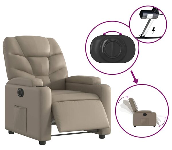 Elektrické polohovací křeslo cappuccino umělá kůže 3204650