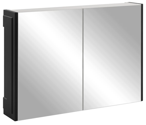 Rodan Zrcadlová Skříňka 80 cm - Šedá - Černé Boční Panely - Závěsná - Bezúchytková - 2dveřová - CLASSIC