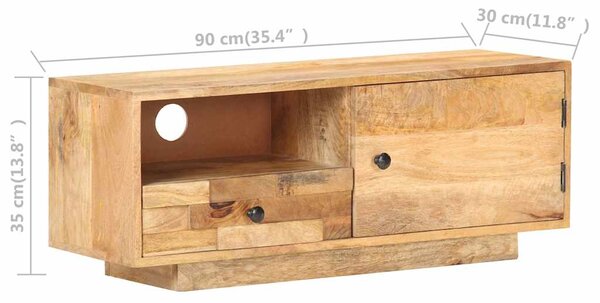 TV stolek 92 x 30 x 35 cm masivní mangovníkové dřevo 320466