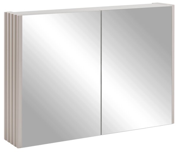 Rodan Zrcadlová Skříňka 80 cm - Šedá - Boční Panely Kašmír - Závěsná - Bezúchytková - 2dveřová - BELLO