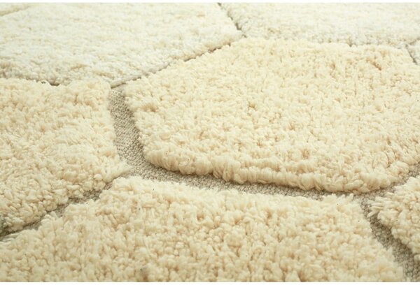 Okrově žlutý pratelný ručně tkaný bavlněný kulatý koberec ø 140 cm Honeycomb Golden – Lorena Canals