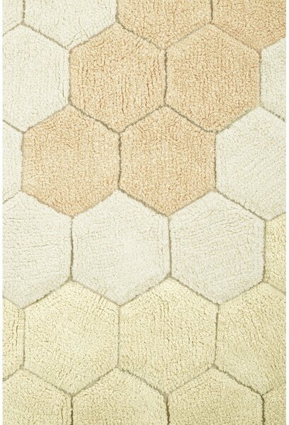 Okrově žlutý pratelný ručně tkaný bavlněný kulatý koberec ø 140 cm Honeycomb Golden – Lorena Canals