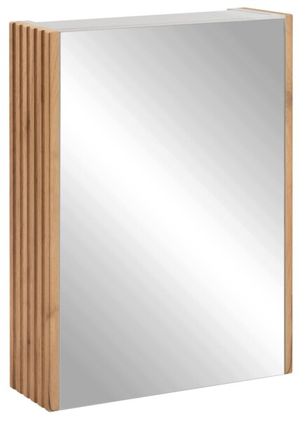 Rodan Zrcadlová Skříňka 40 cm - Šedá - Boční Panely Dub Craft Zlatý - Závěsná - Bezúchytková - 1dveřová - FLOW
