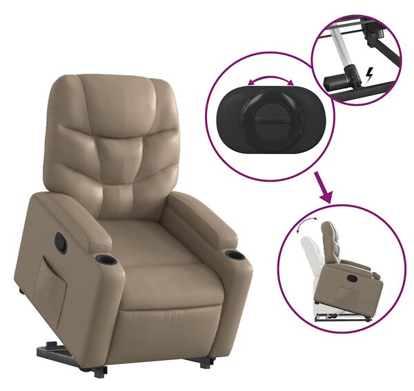 Zvedací polohovací křeslo cappuccino umělá kůže 3204664