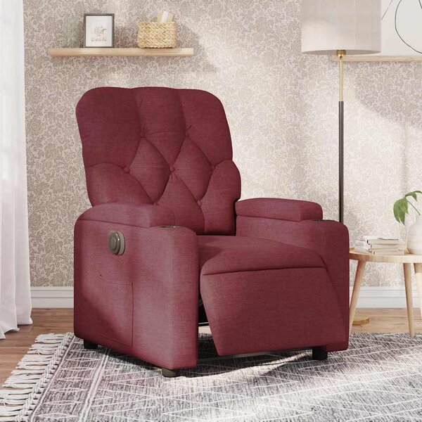 Elektrické polohovací křeslo vínové textil 3204689