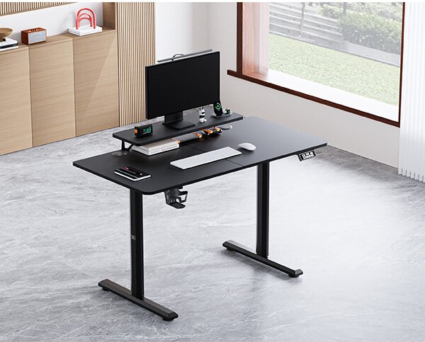 Elektricky výškově nastavitelný stůl HIGHLANDER - 120 cm, černá