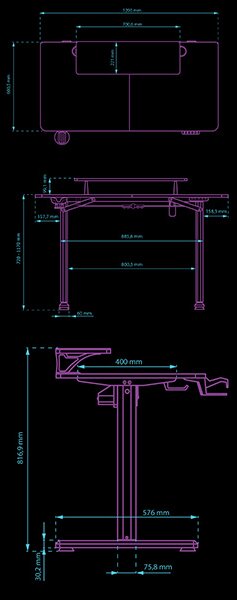 Elektricky výškově nastavitelný stůl HIGHLANDER - 120 cm, bílá