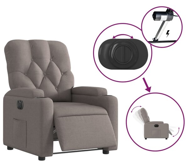 Elektrické polohovací křeslo taupe textil 3204694