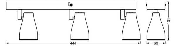 LEDVANCE Pear LED bodovka GU10 3 zdroj černá