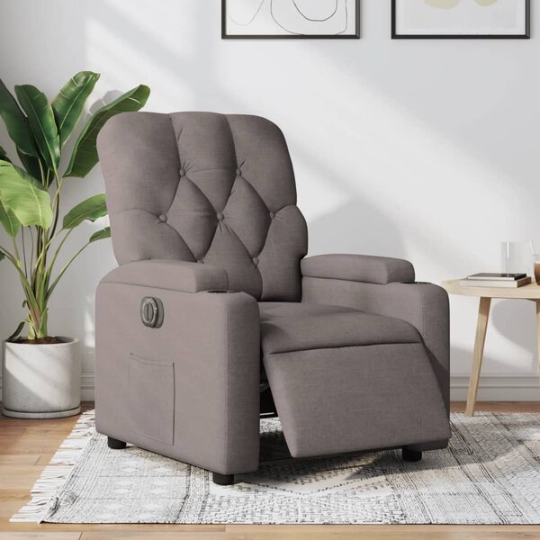 Elektrické polohovací křeslo taupe textil 3204694