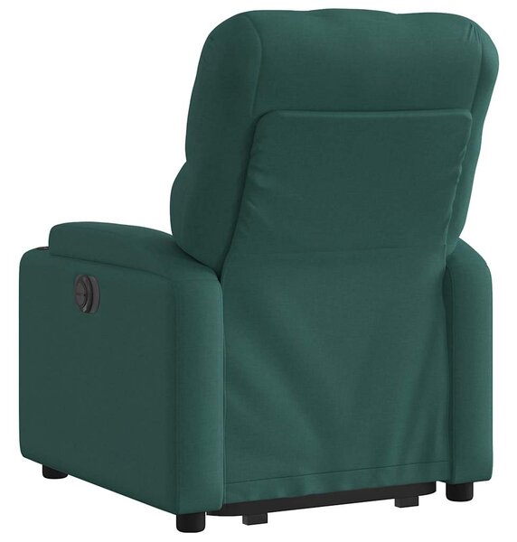 Zvedací polohovací křeslo tmavě zelené textil 3204716