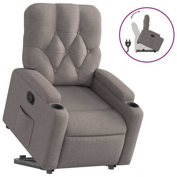 Zvedací polohovací křeslo taupe textil 3204718