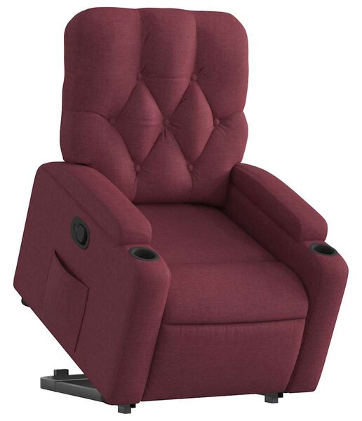 Zvedací polohovací křeslo vínové textil 3204713