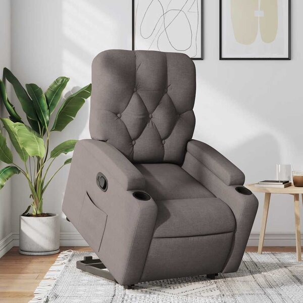 Zvedací polohovací křeslo taupe textil 3204718