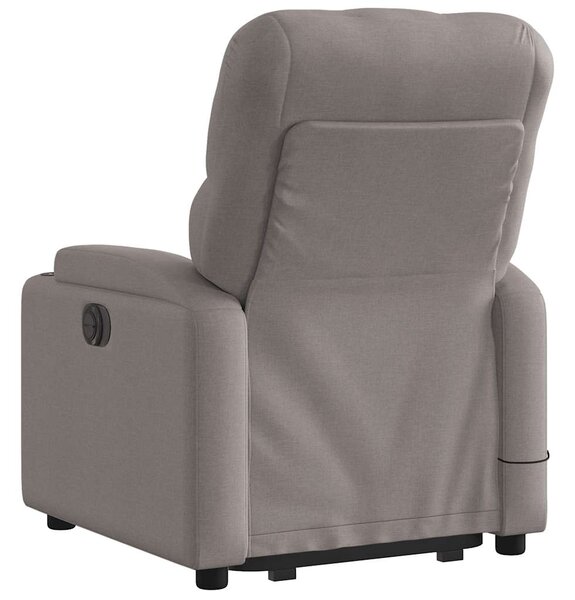 Zvedací masážní polohovací křeslo taupe textil 3204730