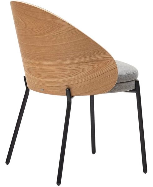 Šedá čalouněná jídelní židle Kave Home Eamy