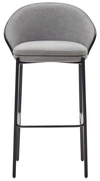 Šedá čalouněná barová židle Kave Home Eamy II. 77 cm