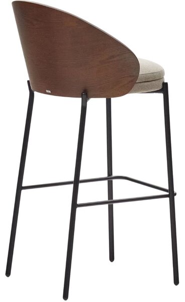 Béžová čalouněná barová židle Kave Home Eamy II. 77 cm