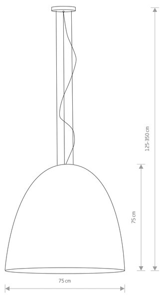 Kovové závěsné svítidlo Egg XL, Ø 75 cm, černá barva