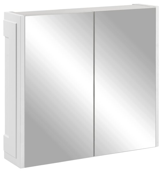 Rodan Zrcadlová Skříňka 60 cm - Šedá - Bílé Boční Panely - Závěsná - Bezúchytková - 2dveřová - CLASSIC