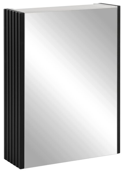 Rodan Zrcadlová Skříňka 40 cm - Šedá - Černé Boční Panely - Závěsná - Bezúchytková - 1dveřová - FLOW