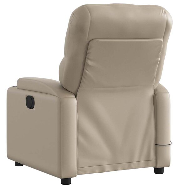Elektrické masážní polohovací křeslo cappuccino umělá kůže 3204771