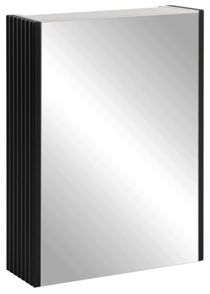 Rodan Zrcadlová Skříňka 40 cm - Šedá - Černé Boční Panely - Závěsná - Bezúchytková - 1dveřová - VENA