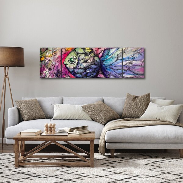 Obraz - Barevná rybička (170x50 cm)