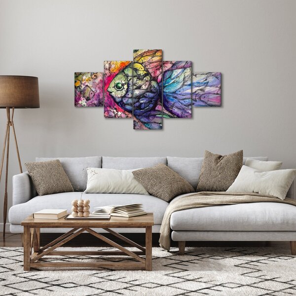 Obraz - Barevná rybička (125x70 cm)