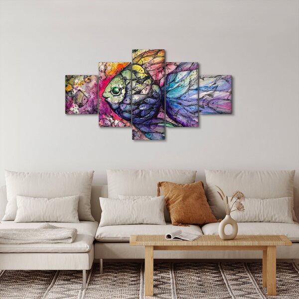 Obraz - Barevná rybička (125x70 cm)
