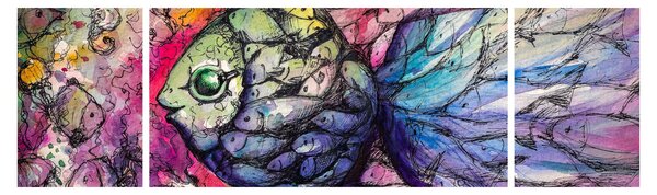Obraz - Barevná rybička (170x50 cm)