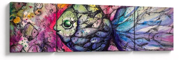 Obraz - Barevná rybička (170x50 cm)