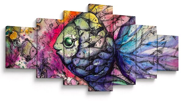 Obraz - Barevná rybička (210x100 cm)