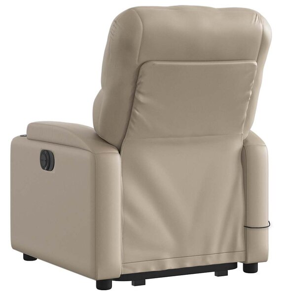 Zvedací masážní polohovací křeslo cappuccino umělá kůže 3204785