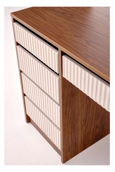 Toaletní stolek Hollywood XL II, ořech / krémová