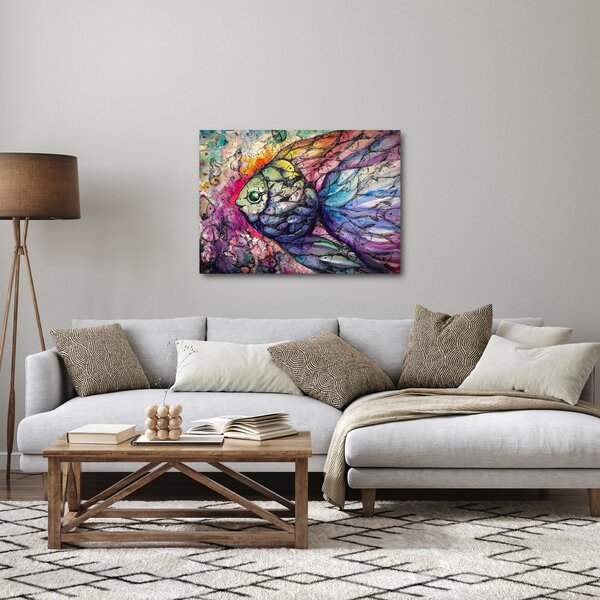 Obraz - Barevná rybička (70x50 cm)