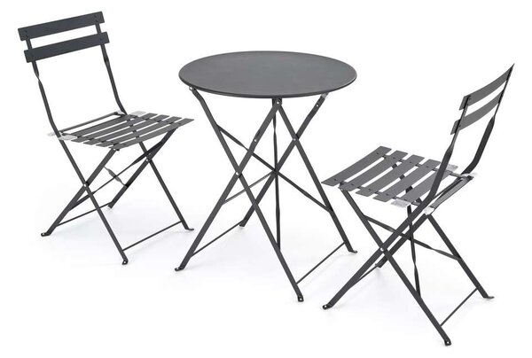 Zahradní balkonový set Perivoli - 2 židle, černá