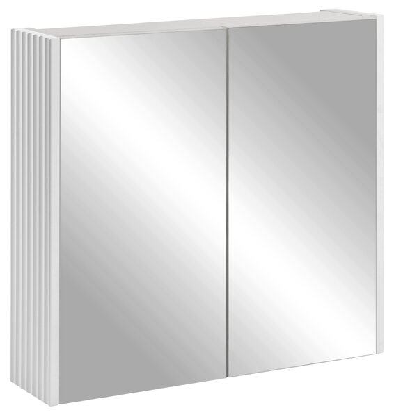 Rodan Zrcadlová Skříňka 60 cm - Šedá - Bílé Boční Panely - Závěsná - Bezúchytková - 2dveřová - VENA