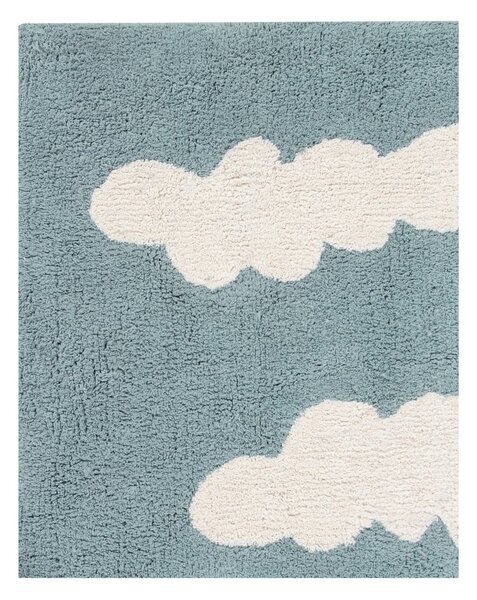 Modrý pratelný ručně tkaný bavlněný dětský koberec 120x160 cm Clouds Vintage Blue – Lorena Canals
