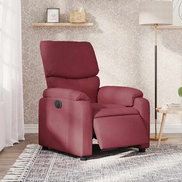 Elektrické polohovací křeslo vínové textil 3204803