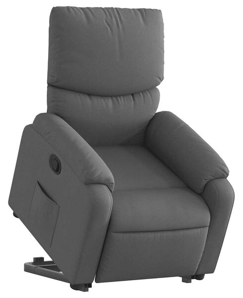 Zvedací polohovací křeslo tmavě šedé textil 3204825