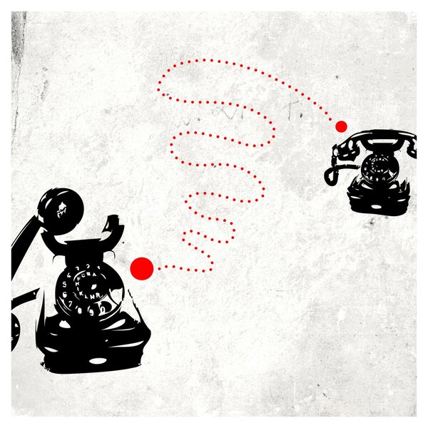 Obraz - Kresba telefonu na styl Banksyho (30x30 cm)