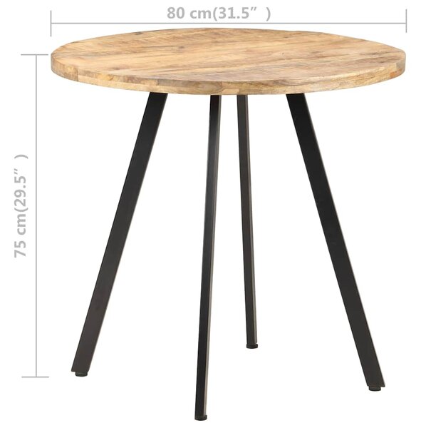 Jídelní stůl 80 cm hrubé mangovníkové dřevo 320483