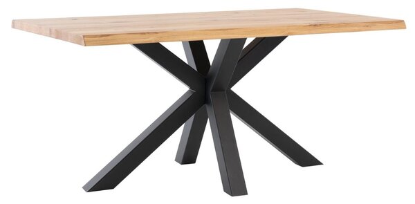 Dubový jídelní stůl Somcasa Grace 220 x 100 cm s černou podnoží