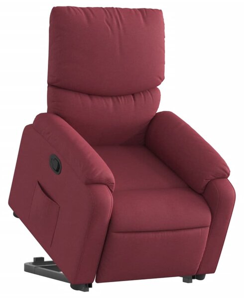 Zvedací polohovací křeslo vínové textil 3204827