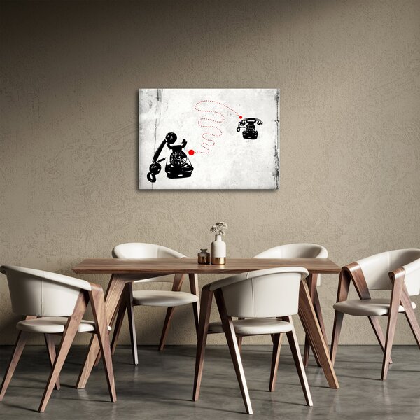 Obraz - Kresba telefonu na styl Banksyho (70x50 cm)