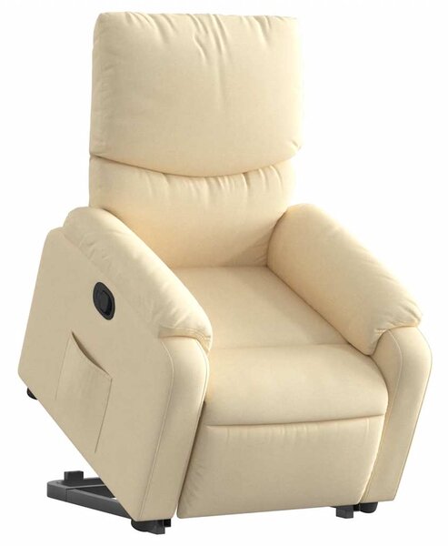 Zvedací polohovací křeslo krémové textil 3204833