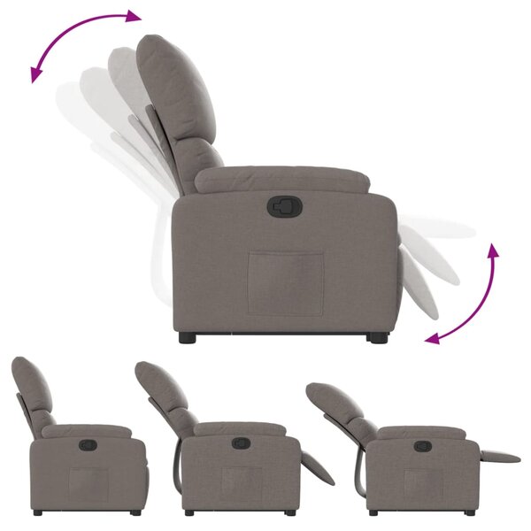 Zvedací polohovací křeslo taupe textil 3204832