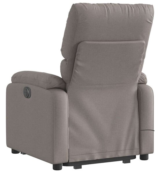 Zvedací masážní polohovací křeslo taupe textil 3204844