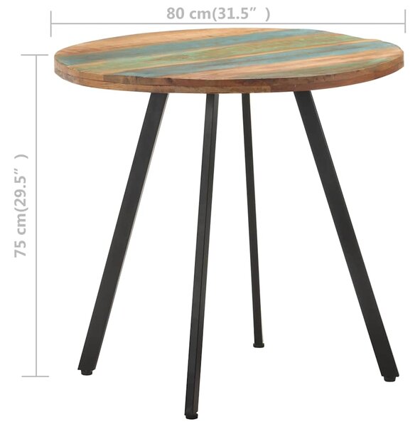 Jídelní stůl 80 cm masivní recyklované dřevo 320484